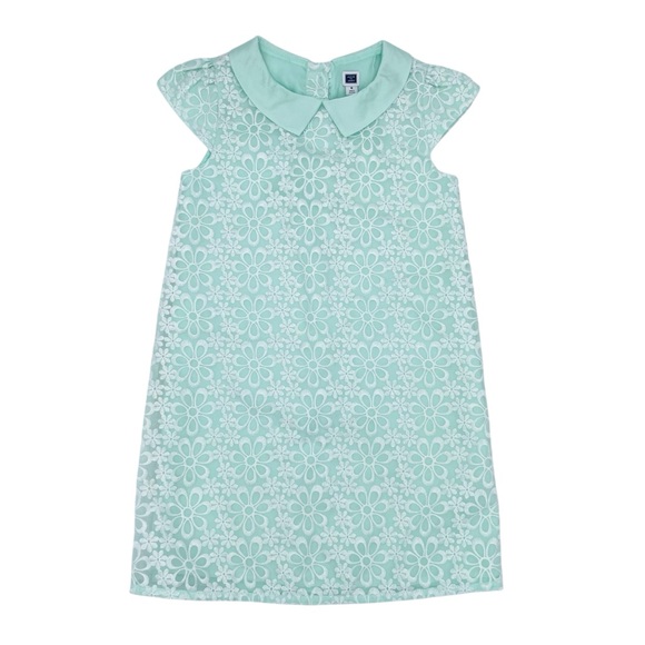 Janie and Jack Embroidered Eyelet Floral Organza Dress Fresh Mint Girls Size 6 - Picture 1 of 12